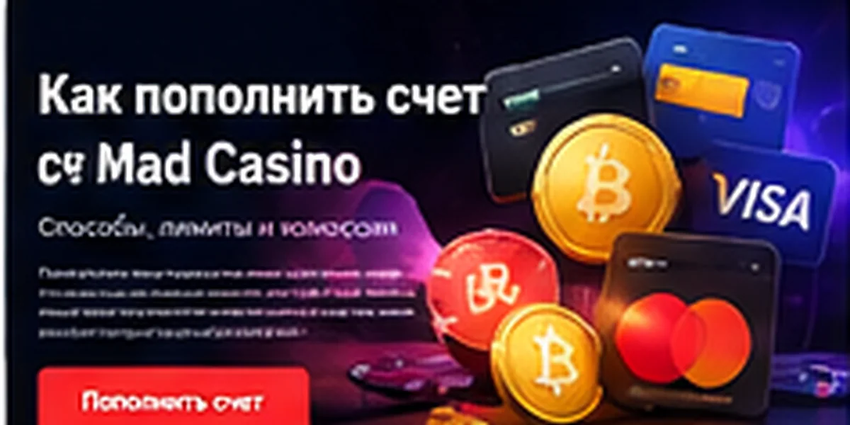 Пополнение и вывод средств Mad Casino